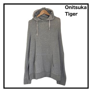 Onitsuka Tiger - オニツカタイガー　パーカー　フーディー　グレー　ユニセックス　フード　薄手　XL