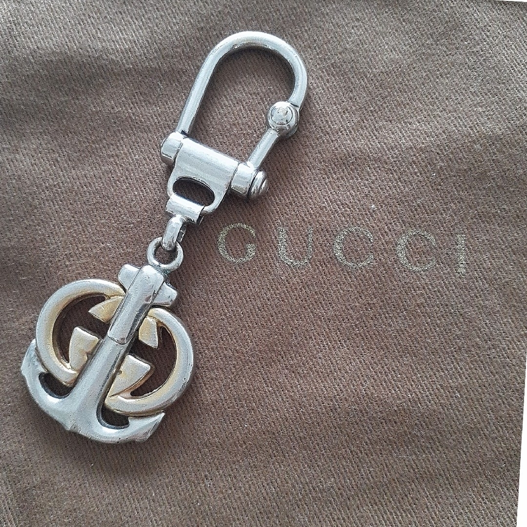 Gucci(グッチ)の良品　GUCCI　キーリング　キーホルダ　イカリ　シルバー×ゴールド レディースのファッション小物(キーホルダー)の商品写真