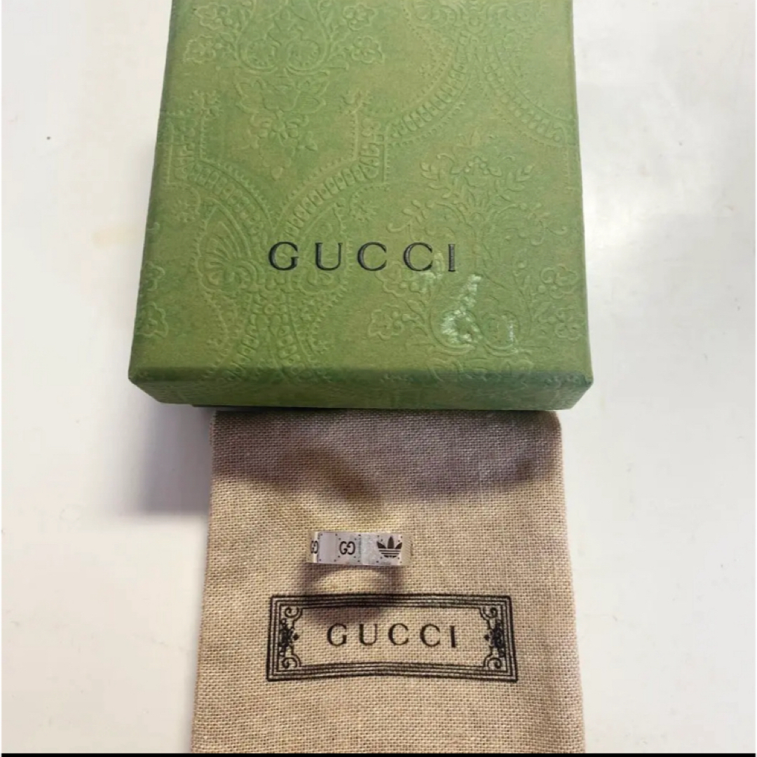 Gucci(グッチ)のGUCCI グッチ　adidas アディダス コラボ　シルバーリング　指輪 レディースのアクセサリー(リング(指輪))の商品写真