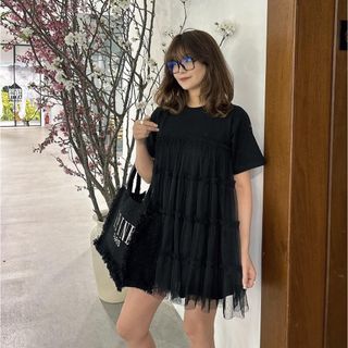 スナイデル(SNIDEL)のépine tulle teared onepiece(ミニワンピース)