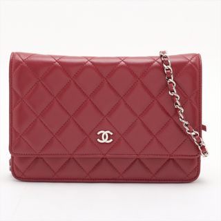 シャネル(CHANEL)のシャネル  ラムスキン  レッド レディース ショルダーバッグ(ショルダーバッグ)