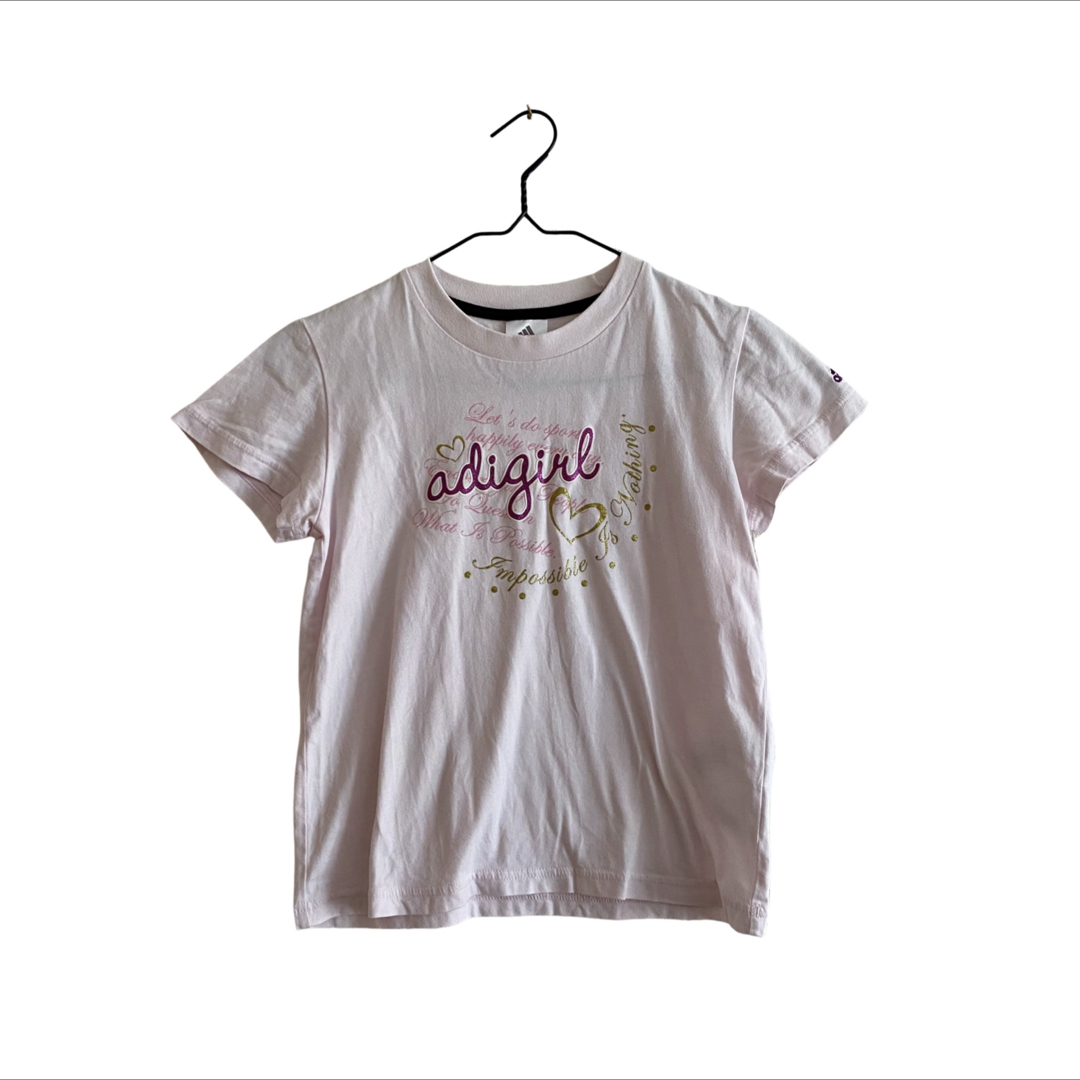 adidas(アディダス)のadidas アディダス　Tシャツ　半袖　女の子 キッズ/ベビー/マタニティのキッズ服女の子用(90cm~)(Tシャツ/カットソー)の商品写真