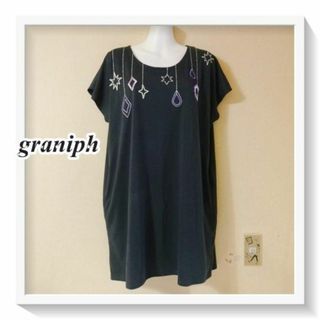 グラニフ(Design Tshirts Store graniph)のgraniphグラニフ♡刺繍Tシャツワンピース(ひざ丈ワンピース)