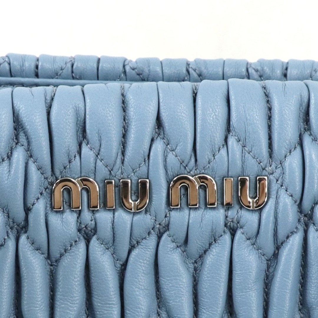 miumiu(ミュウミュウ)のミュウミュウ MIUMIU ナッパクリスタル マテラッセ バッグ トートバッグ ショルダーバッグ ナッパレザー ブルー 青 シルバー金具 ハンドバッグ レディースのバッグ(トートバッグ)の商品写真