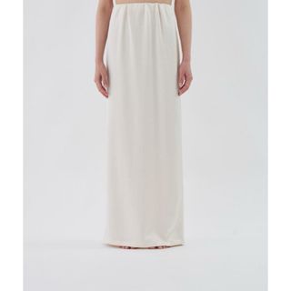 ENOF イナフ　ace long straight skirt  M ホワイト(ロングワンピース/マキシワンピース)