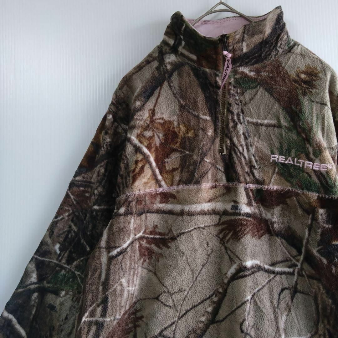 65フリースパーカーLサイズUS古着REALTREEレディース リアルツリー レディースのトップス(パーカー)の商品写真