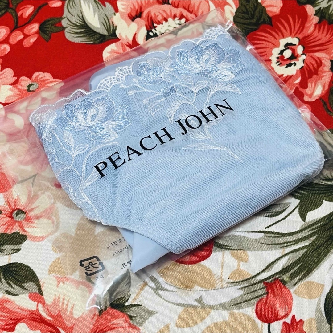 PEACH JOHN(ピーチジョン)の★PEACH JOHN★ストレッチ花柄刺繍フルバックショーツ★パンツ★下着★水色 レディースの下着/アンダーウェア(ショーツ)の商品写真