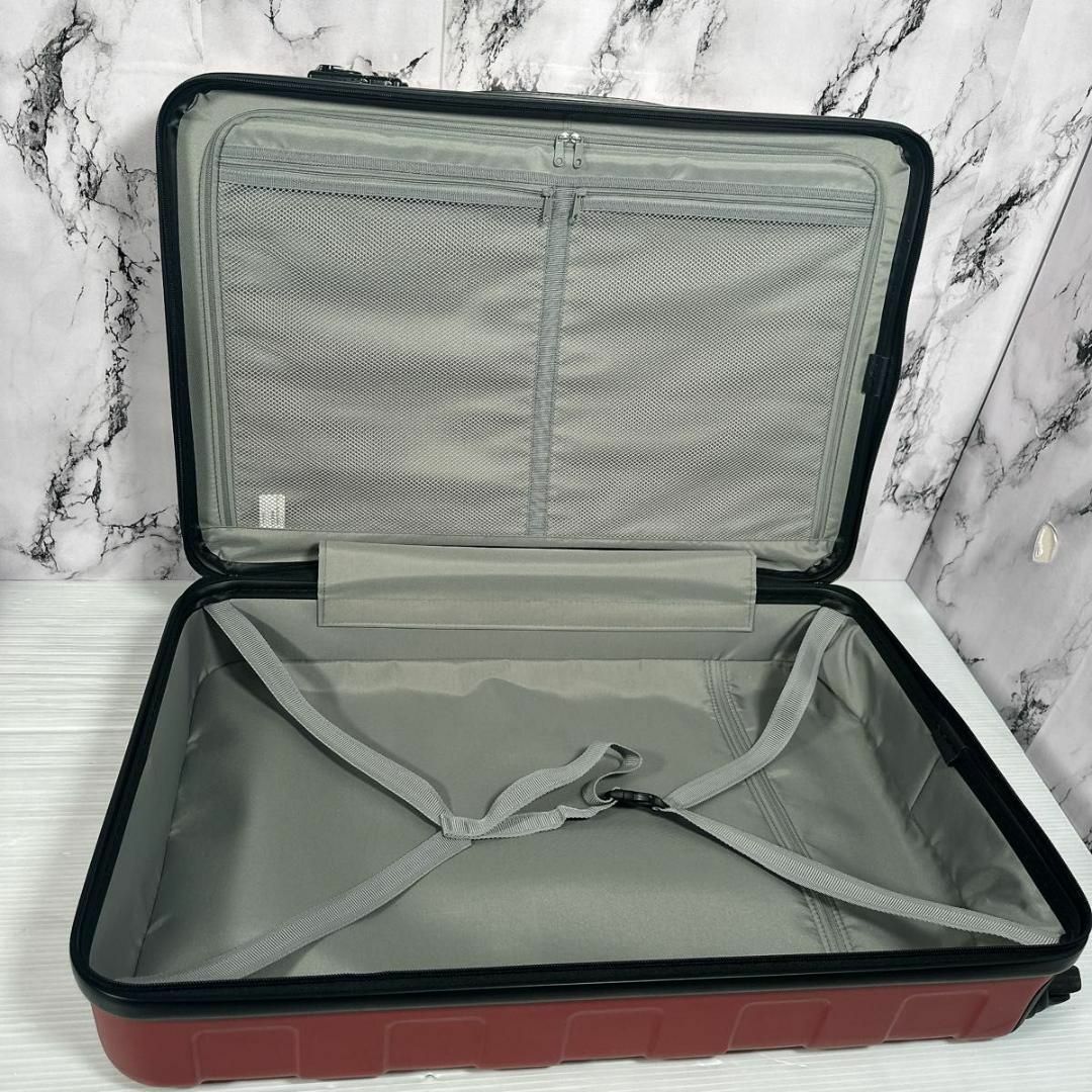 MUJI (無印良品)(ムジルシリョウヒン)の美品　最短即日発送　無印良品　キャリーバーの高さを自由に調節できるキャリーレッド レディースのバッグ(スーツケース/キャリーバッグ)の商品写真