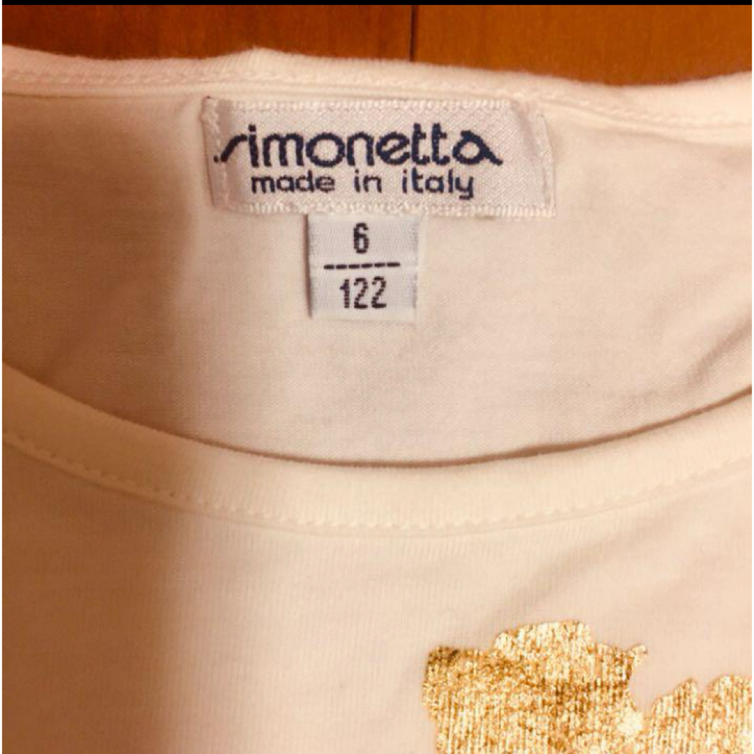 Simonetta(シモネッタ)の超美品 玉川高島屋 シモネッタ マメール 120 白 Tシャツ カットソー キッズ/ベビー/マタニティのキッズ服女の子用(90cm~)(Tシャツ/カットソー)の商品写真