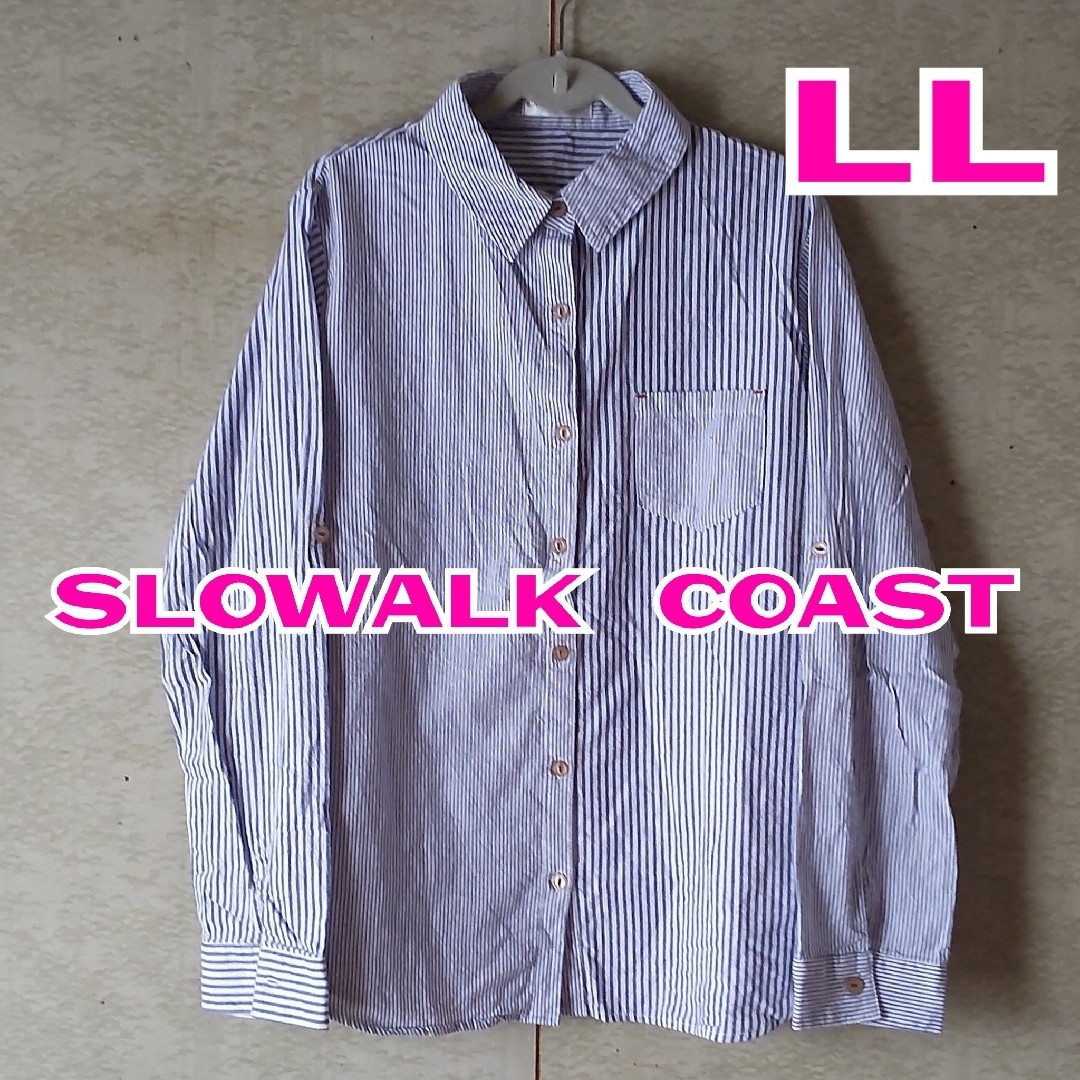 【SLOWALK COAST】ストライプシャツ レディースのトップス(シャツ/ブラウス(長袖/七分))の商品写真