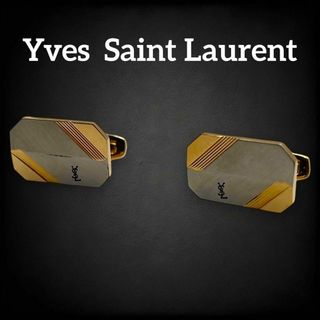 イヴサンローラン(Yves Saint Laurent)のイヴサンローラン YSL カフスボタン ロゴ シルバー ゴールド 572(カフリンクス)