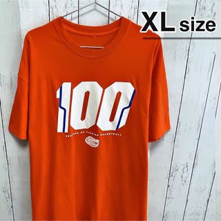 USA古着　Tシャツ　XL　オレンジ　ロゴ　フロリダゲーターズ　NCAA　ワニ(Tシャツ/カットソー(半袖/袖なし))