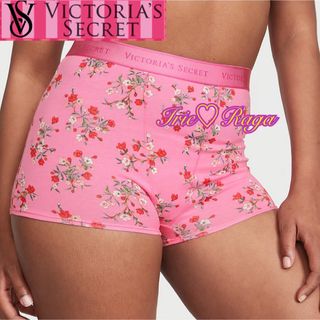 ヴィクトリアズシークレット(Victoria's Secret)の★Victoria's Secret★花柄ハイウエストロゴショーツ★パンツ下着★(ショーツ)