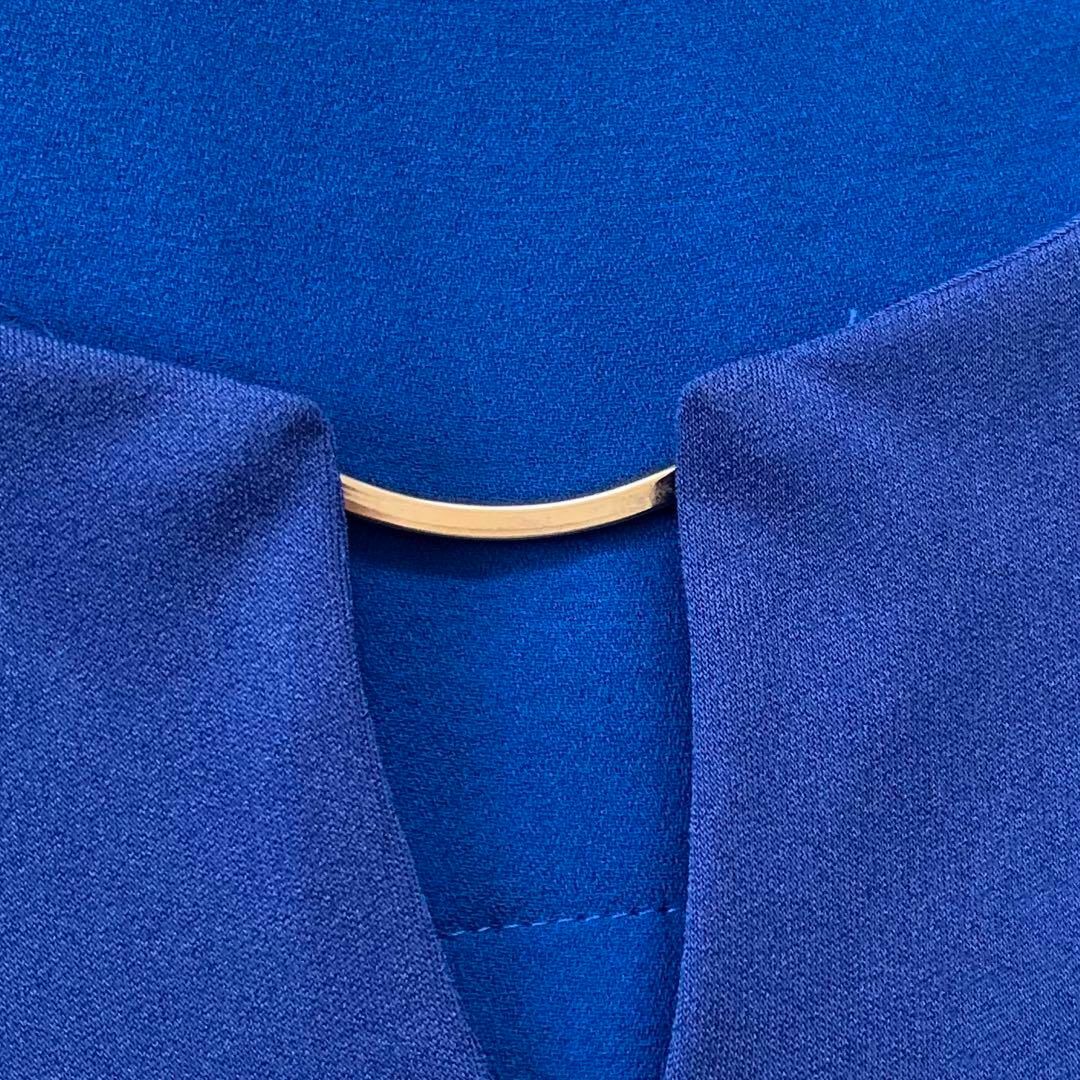 GRACE CONTINENTAL(グレースコンチネンタル)のグレースコンチネンタル バックプリーツ ロングワンピース ドレス フレア ブルー レディースのワンピース(ロングワンピース/マキシワンピース)の商品写真
