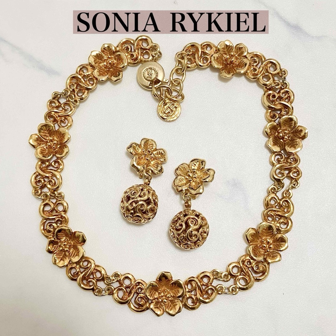 SONIA RYKIEL(ソニアリキエル)の希少✨SONIA RYKIEL ✨ソニアリキエル✨ ネックレス＋イヤリング　  レディースのアクセサリー(ネックレス)の商品写真