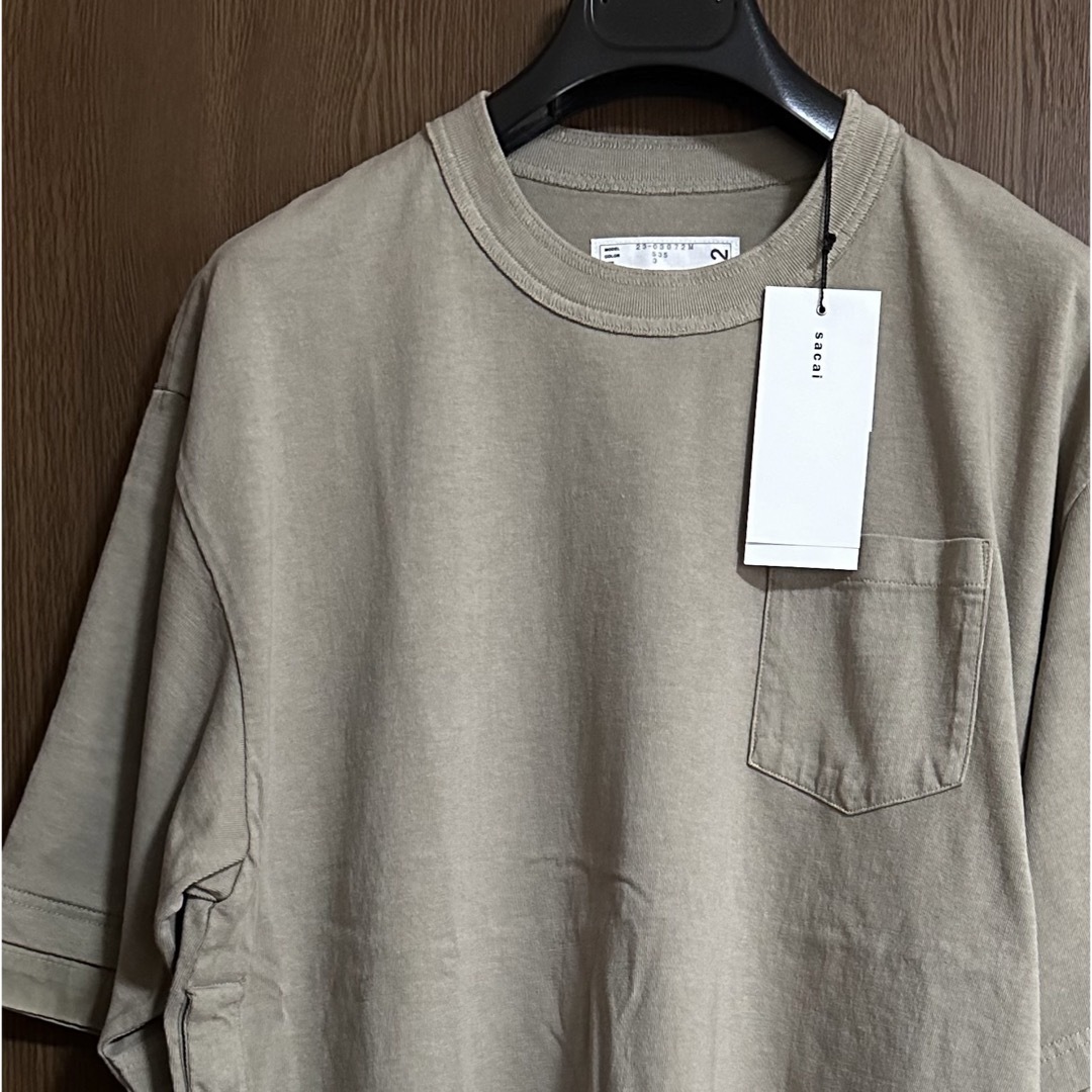 sacai(サカイ)の３新品 sacai サカイ メンズ レイヤード Tシャツ 半袖 カーキ メンズのトップス(Tシャツ/カットソー(半袖/袖なし))の商品写真