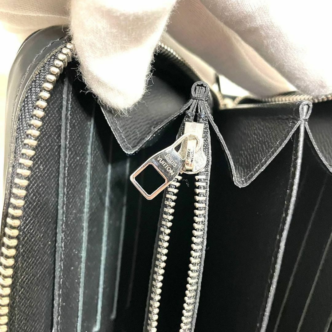 LOUIS VUITTON(ルイヴィトン)の【極美品】大人気 ルイヴィトン ラウンドジップ 長財布 ダミエ ブラック 黒 レディースのファッション小物(財布)の商品写真