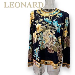 レオナール(LEONARD)のレオナール＊シルク混のサラっとした薄手 トップス＊サイズＬ〜＊LEONARD(カットソー(長袖/七分))