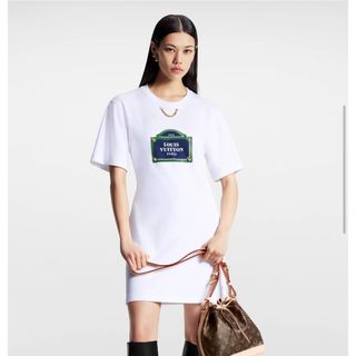 ルイヴィトン(LOUIS VUITTON)の試着のみ　ルイヴィトン　ストリートサインTシャツワンピース(ミニワンピース)