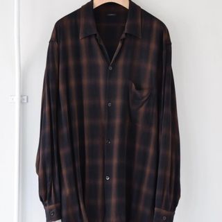 COMOLI - comoli 24ss COMOLI レーヨンチェック オープンカラーシャツ