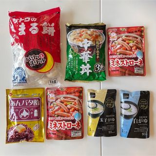 食品詰合せ 中華丼3個入 まる餅 ミネストローネ素 玉子がゆ白がゆ あんバタ(米/穀物)