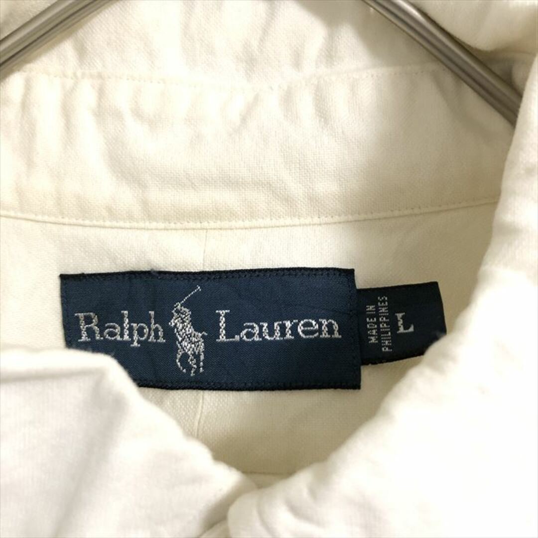 Ralph Lauren(ラルフローレン)の90s 古着 ラルフローレン BDシャツ オーバーサイズ 刺繍ロゴ L  メンズのトップス(シャツ)の商品写真