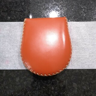 shelly 牛革 コインケース 馬蹄型 オレンジ(折り財布)