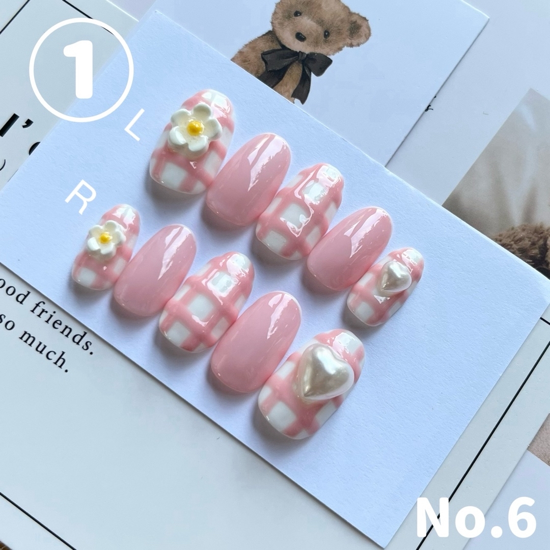 サイズオーダー ネイルチップ ♡No.6 ハンドメイドのアクセサリー(ネイルチップ)の商品写真