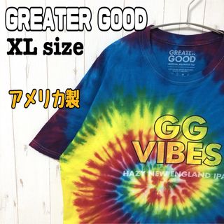 アメリカ製 USA タイダイtシャツ オーバーサイズ バックプリント XL 古着(Tシャツ/カットソー(半袖/袖なし))