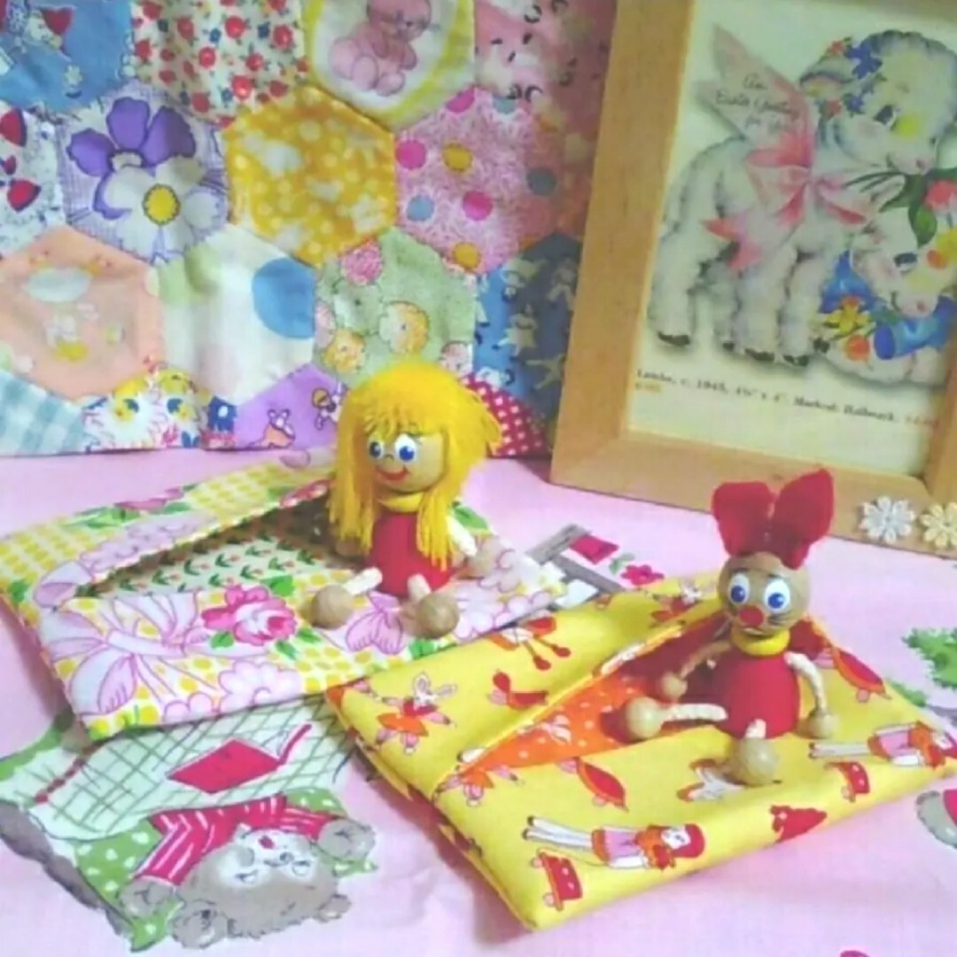 ②のyellow系レトロなオモチャ柄のポケットティッシュケース♡ ハンドメイドのファッション小物(その他)の商品写真