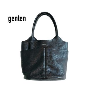 ゲンテン(genten)の【美品】ゲンテン  タスカ バケツ型トート　ネイビー　定価39,600円(トートバッグ)