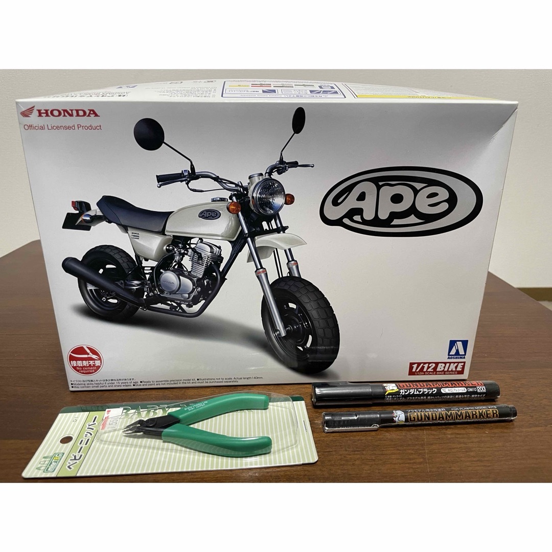 青島文化｜AOSHIMA 1/12 バイク No.21 ホンダ エイプ50 エンタメ/ホビーのおもちゃ/ぬいぐるみ(模型/プラモデル)の商品写真