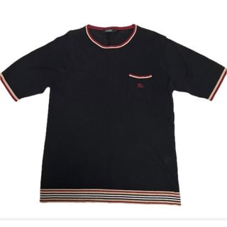 バーバリーブラックレーベル(BURBERRY BLACK LABEL)のバーバリーブラックレーベル コットン アクリル ニット 半袖 シャツ(Tシャツ/カットソー(半袖/袖なし))