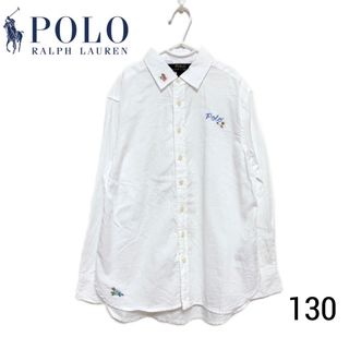 ポロラルフローレン(POLO RALPH LAUREN)のポロラルフローレン　長袖シャツ　130 女の子　ホワイト　白　フォーマル　刺繍　(ブラウス)