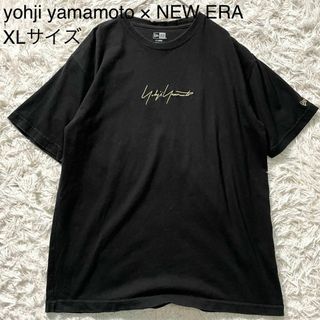 ヨウジヤマモト(Yohji Yamamoto)の★美品 ヨウジヤマモト× ニューエラ Tシャツ 半袖 金刺繍ロゴ ブラック XL(Tシャツ/カットソー(半袖/袖なし))