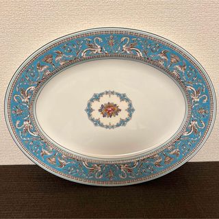 ウェッジウッド(WEDGWOOD)のウェッジウッド　フロレンティーン　ターコイズ　ディナーオーバルプレート　39cm(食器)