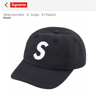 シュプリーム(Supreme)のSupreme Seersucker S Logo 6-Panel BLACK(キャップ)