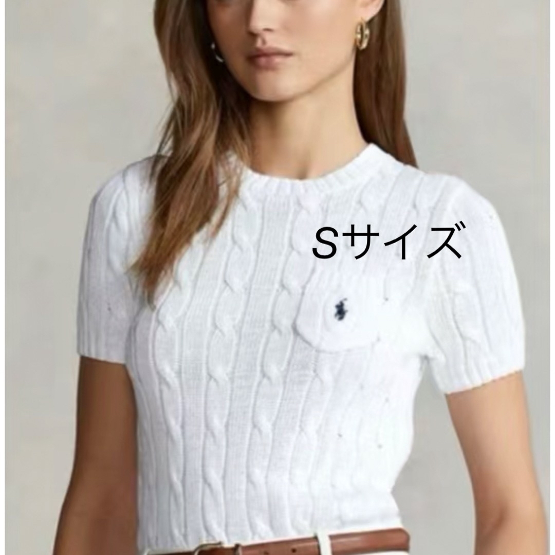 POLO RALPH LAUREN(ポロラルフローレン)のRalph Lauren 薄手ラルフローレンサマーニットケーブルニット半袖 レディースのトップス(Tシャツ(半袖/袖なし))の商品写真