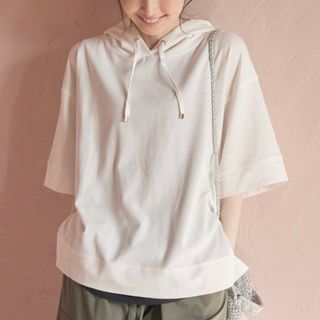 【新品未使用】コットンUSAカノコパーカー(Tシャツ(半袖/袖なし))