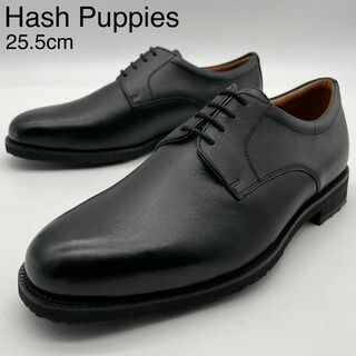 新品 ハッシュパピー 革靴 プレーントゥ 防滑ソール レザー 黒 4E 25.5
