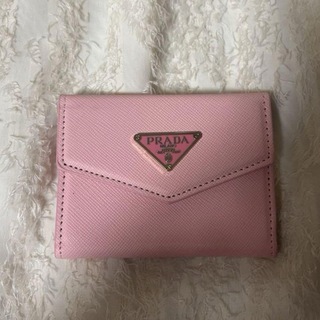 プラダ(PRADA)のプラダ　カードケース　名刺入れ　ピンク　ロゴ(財布)
