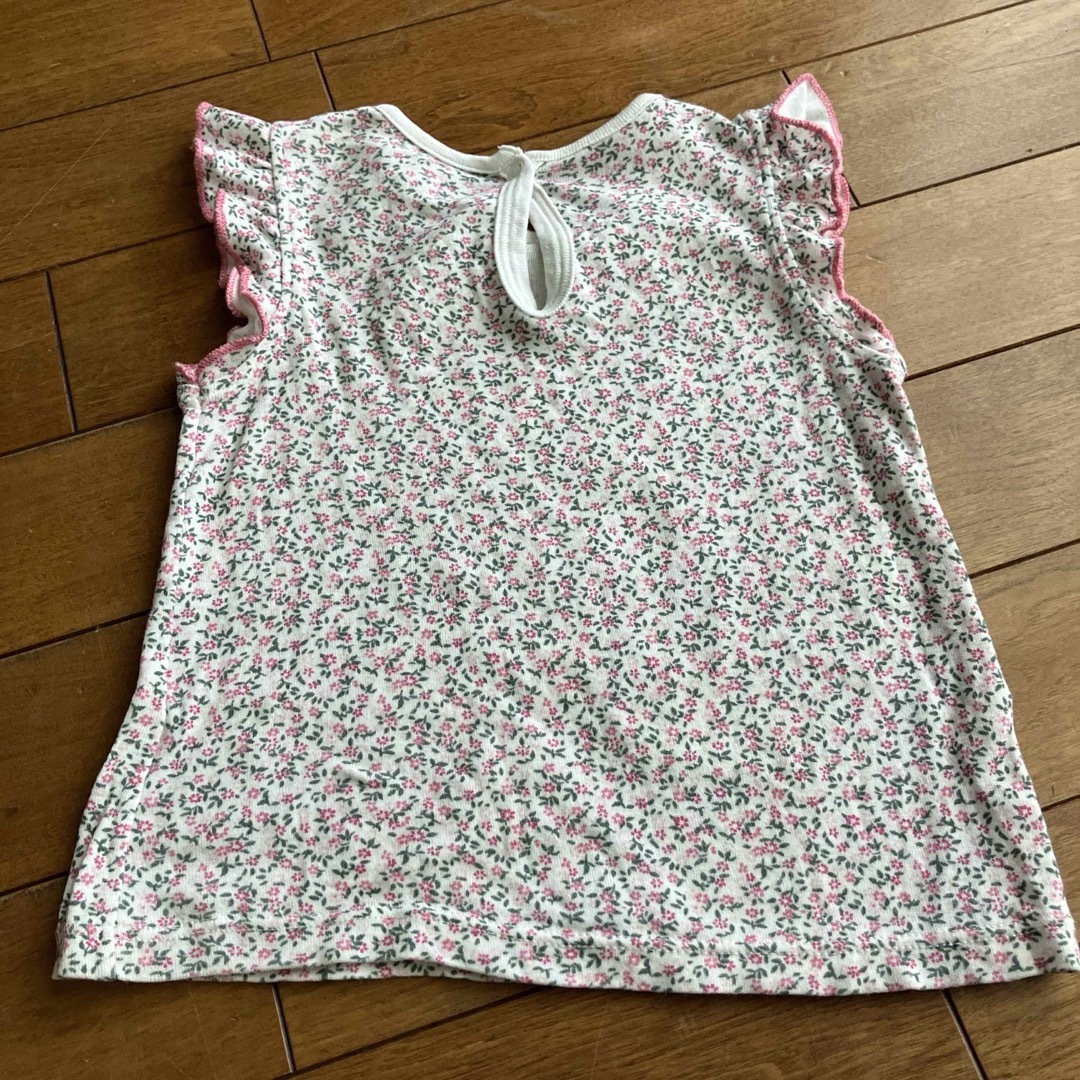 PETIT BATEAU(プチバトー)のプチバトー　フリルスリーブトップス24m キッズ/ベビー/マタニティのベビー服(~85cm)(タンクトップ/キャミソール)の商品写真