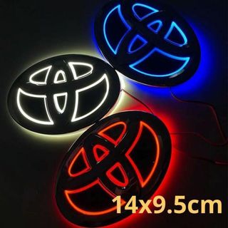 【送料込】トヨタ 5D LEDエンブレム 14×9.5cm 白or赤or青(車外アクセサリ)