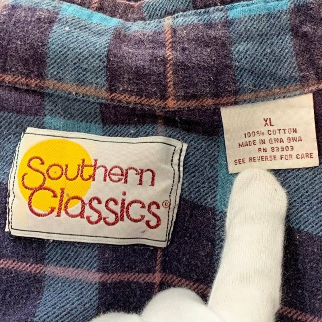 Southern Classics サウザンクラシックス フランネルシャツ グリーン ボックスシルエット Size XL メンズのトップス(シャツ)の商品写真