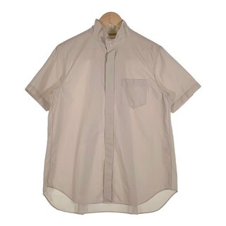 FUMITO GANRYU フミトガンリュウ BANDED COLLAR SHIRT バンドカラー 比翼 デザインシャツ ベージュ 半袖 Fu1-Sh-10 Size 2(シャツ)