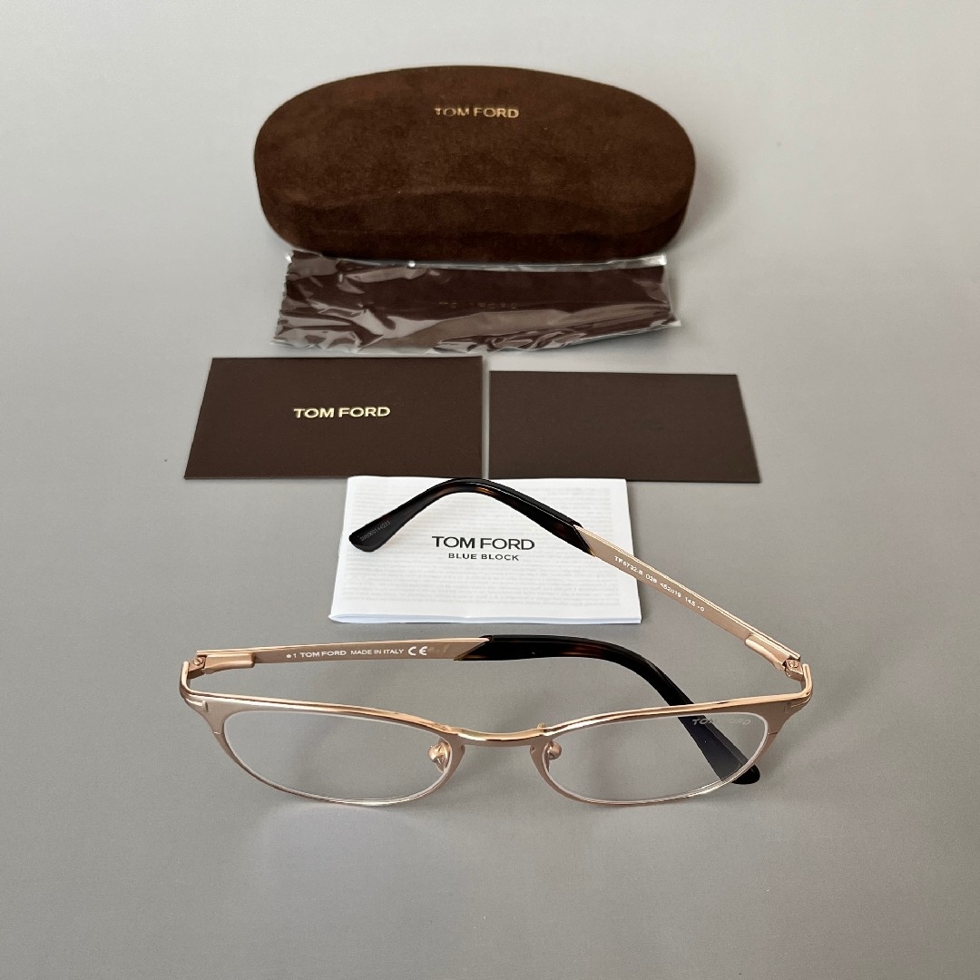 TOM FORD EYEWEAR(トムフォードアイウェア)のメガネ トムフォード レディース メンズ ゴールド 金 ブルーライトカット レディースのファッション小物(サングラス/メガネ)の商品写真