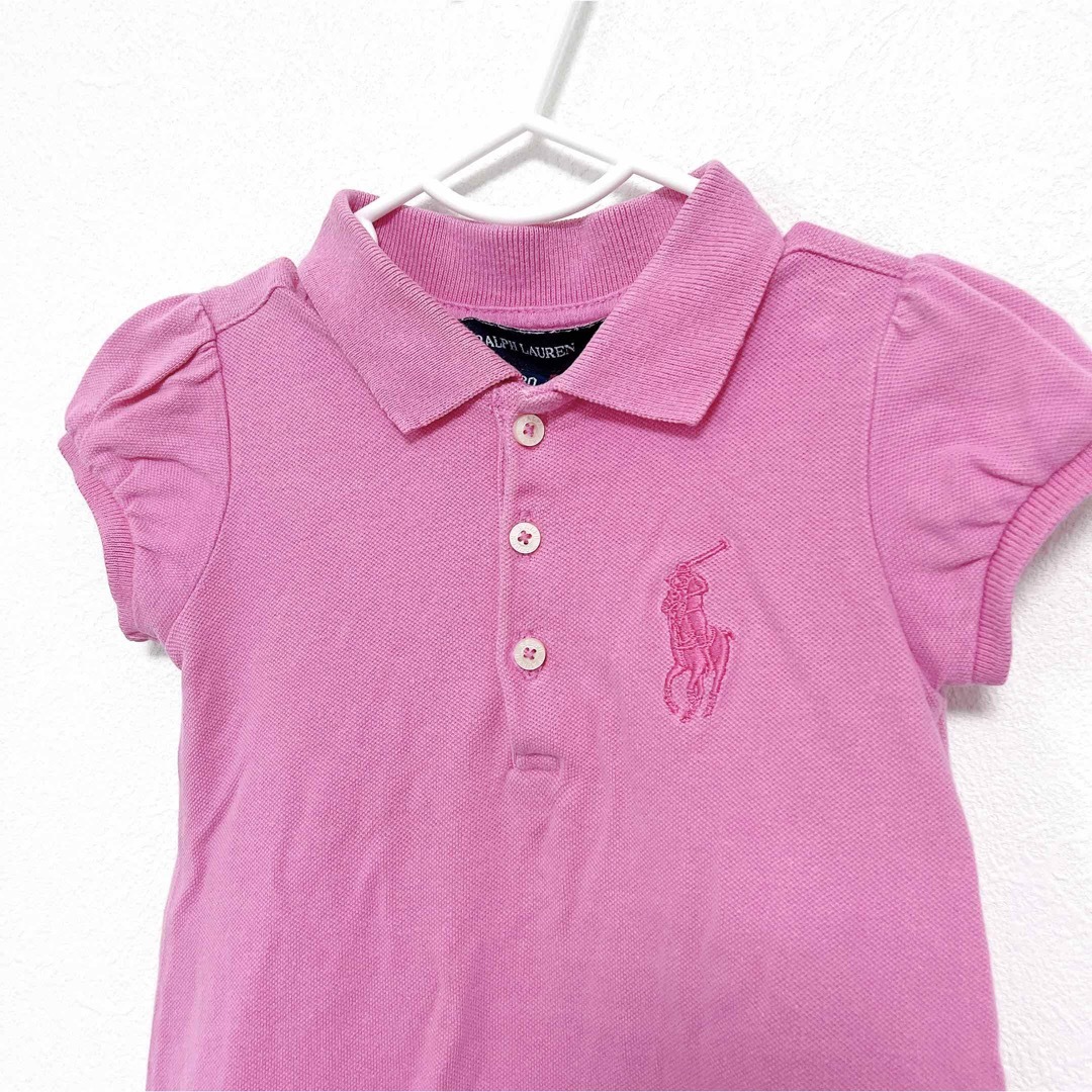 Ralph Lauren(ラルフローレン)のラルフローレン　ワンピース　80 ピンク　ビッグポニー　半袖　夏　夏服　女の子 キッズ/ベビー/マタニティのベビー服(~85cm)(ワンピース)の商品写真