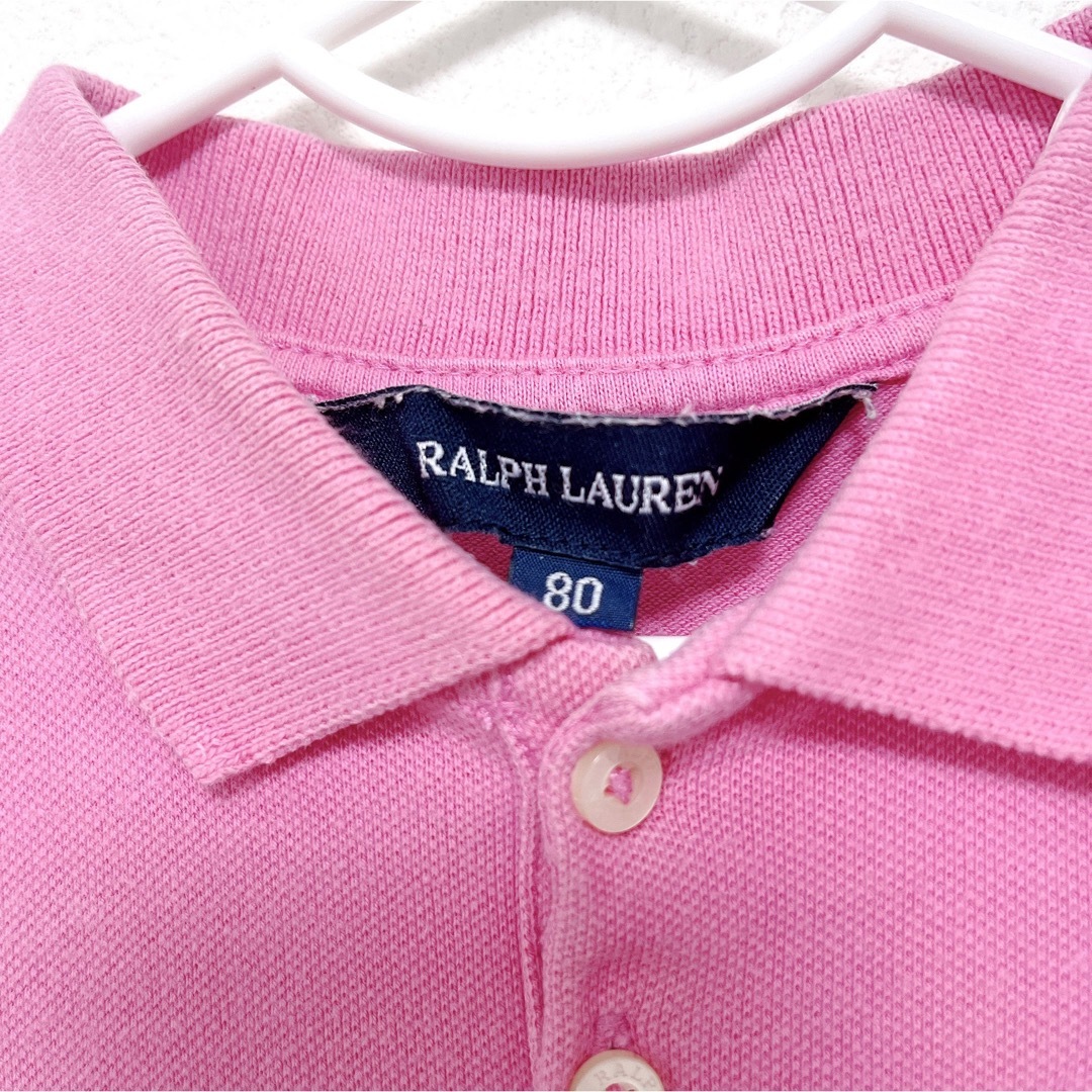 Ralph Lauren(ラルフローレン)のラルフローレン　ワンピース　80 ピンク　ビッグポニー　半袖　夏　夏服　女の子 キッズ/ベビー/マタニティのベビー服(~85cm)(ワンピース)の商品写真