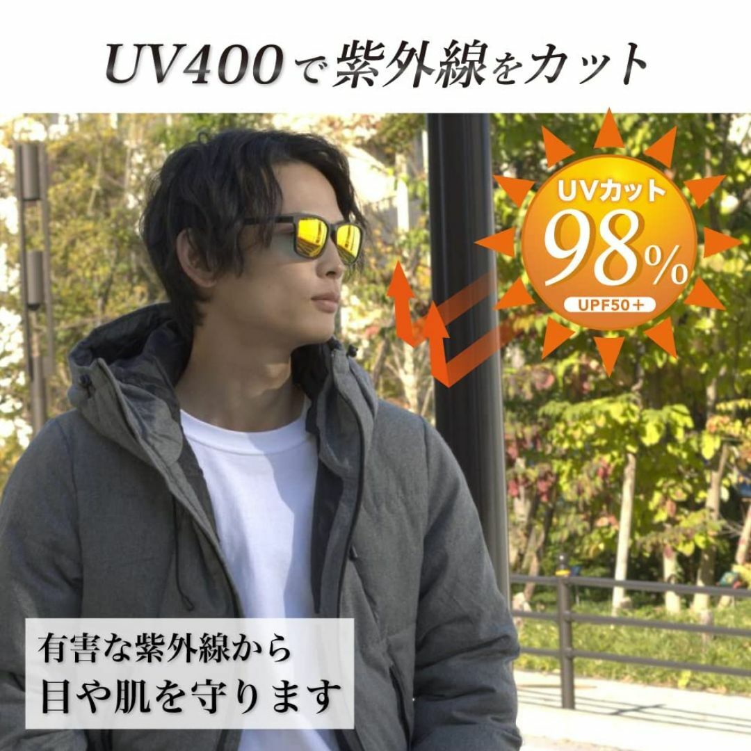 【色: レッド】[GRADE] サングラス メンズ 偏光 【まるでかけていない軽 メンズのファッション小物(その他)の商品写真