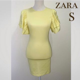 ザラ(ZARA)のZARAザラ フリルスリーブワンピース(ミニワンピース)